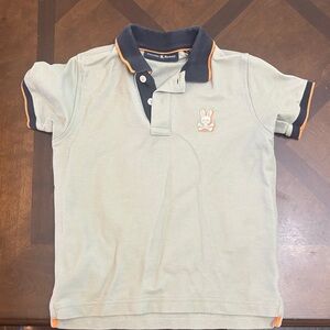 Jacadi Kids Polo - Light Gray with Navy and Orange Trim